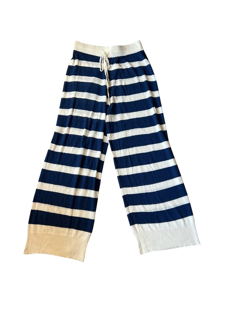 Women’s Large Navy and White Striped Beach Pants